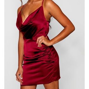 Boohoo satin mini dress